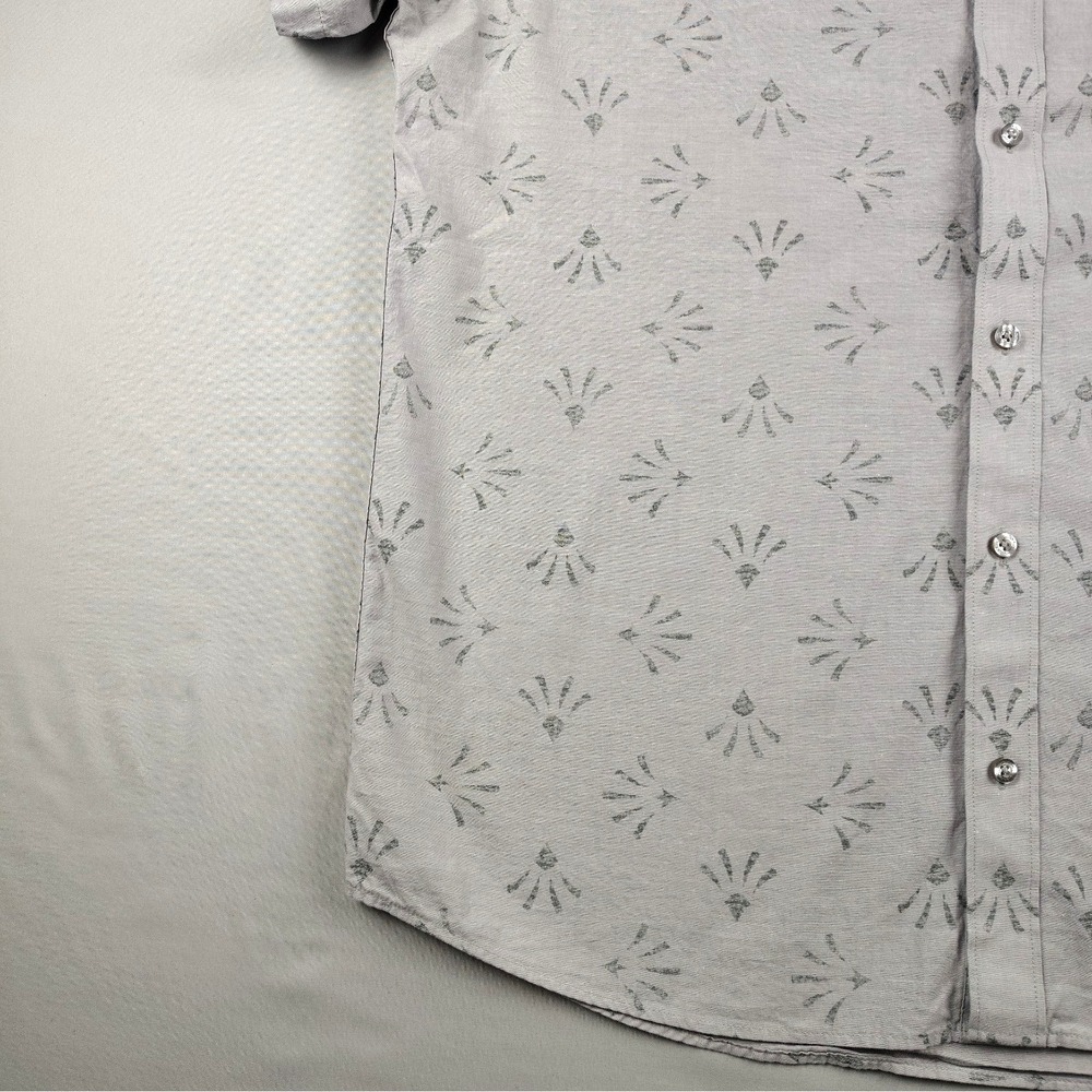 Travis Matthew Button Down Shirt Mens XL Short Sleeve Gray Collared Patterned - Picture 6 of 16